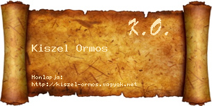 Kiszel Ormos névjegykártya